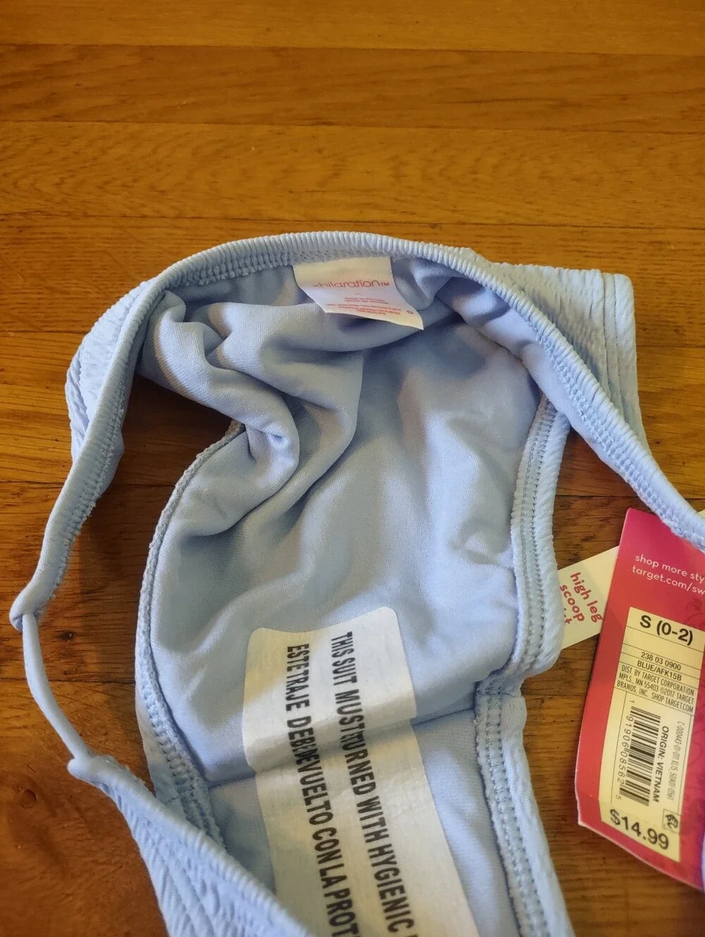 NWT light blue ruched strappy cheeky bikini bottoms from xhilaration small